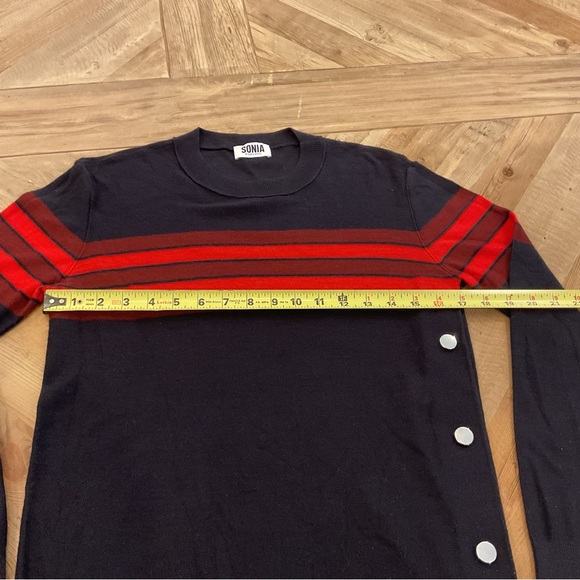Sonia‎ by Sonia Rykiel Striped Long Sleeve Wool Blend Sweater - Picture 6 of 8